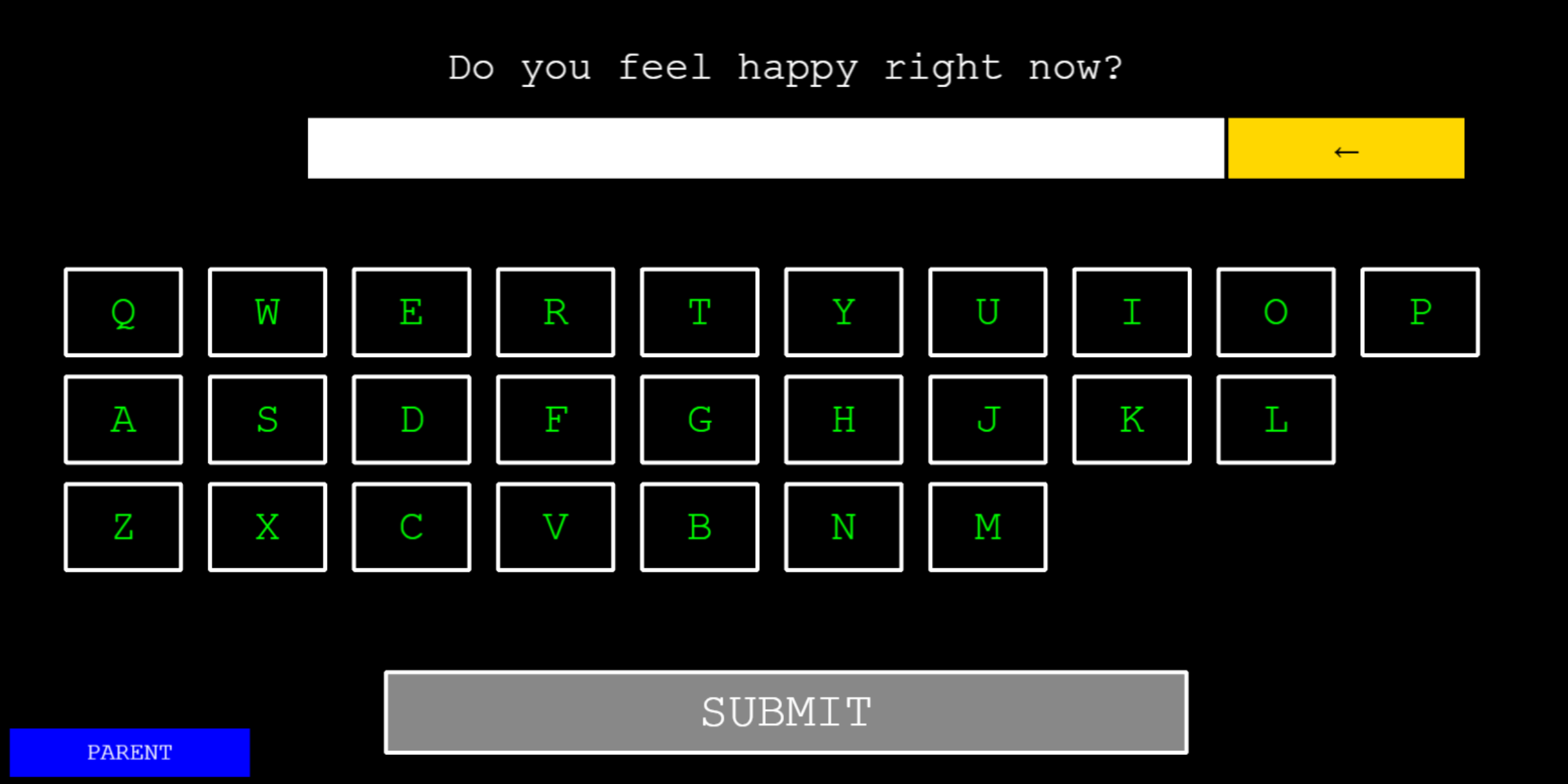 Screenshot of Yes/No Phaser Game
