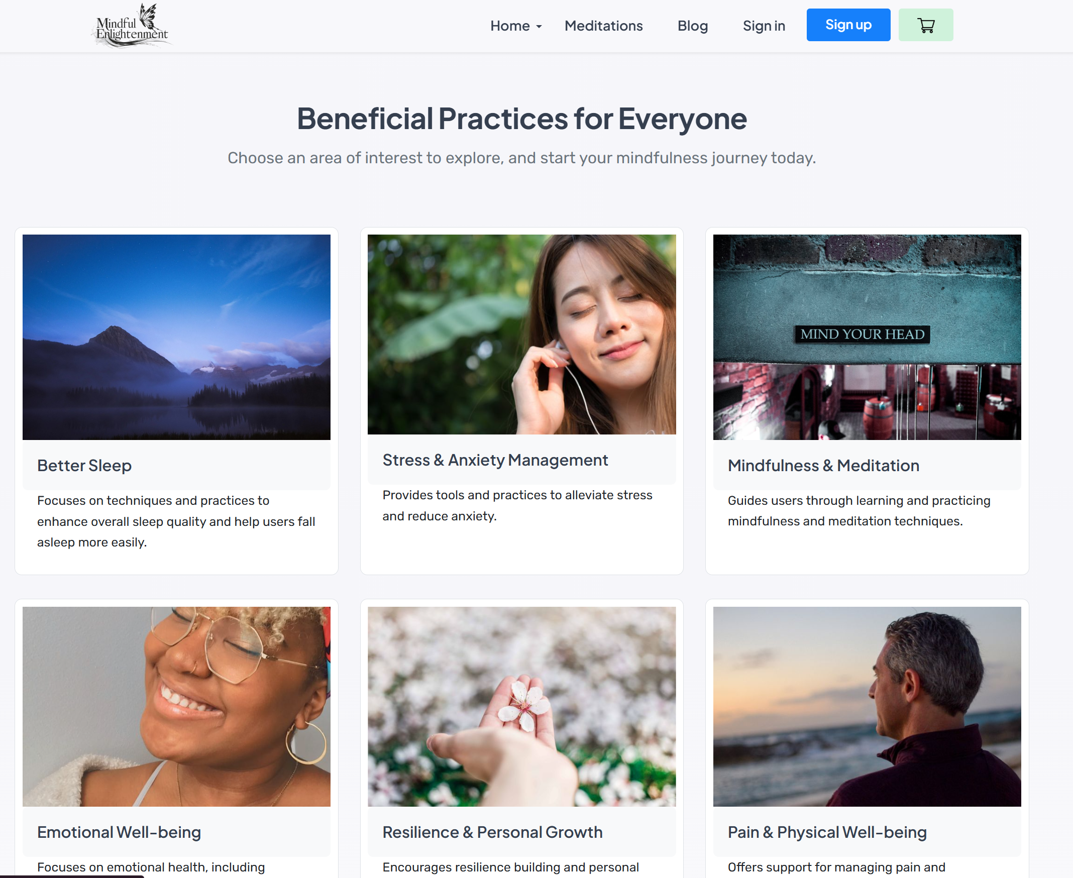 Screenshot of Mindful