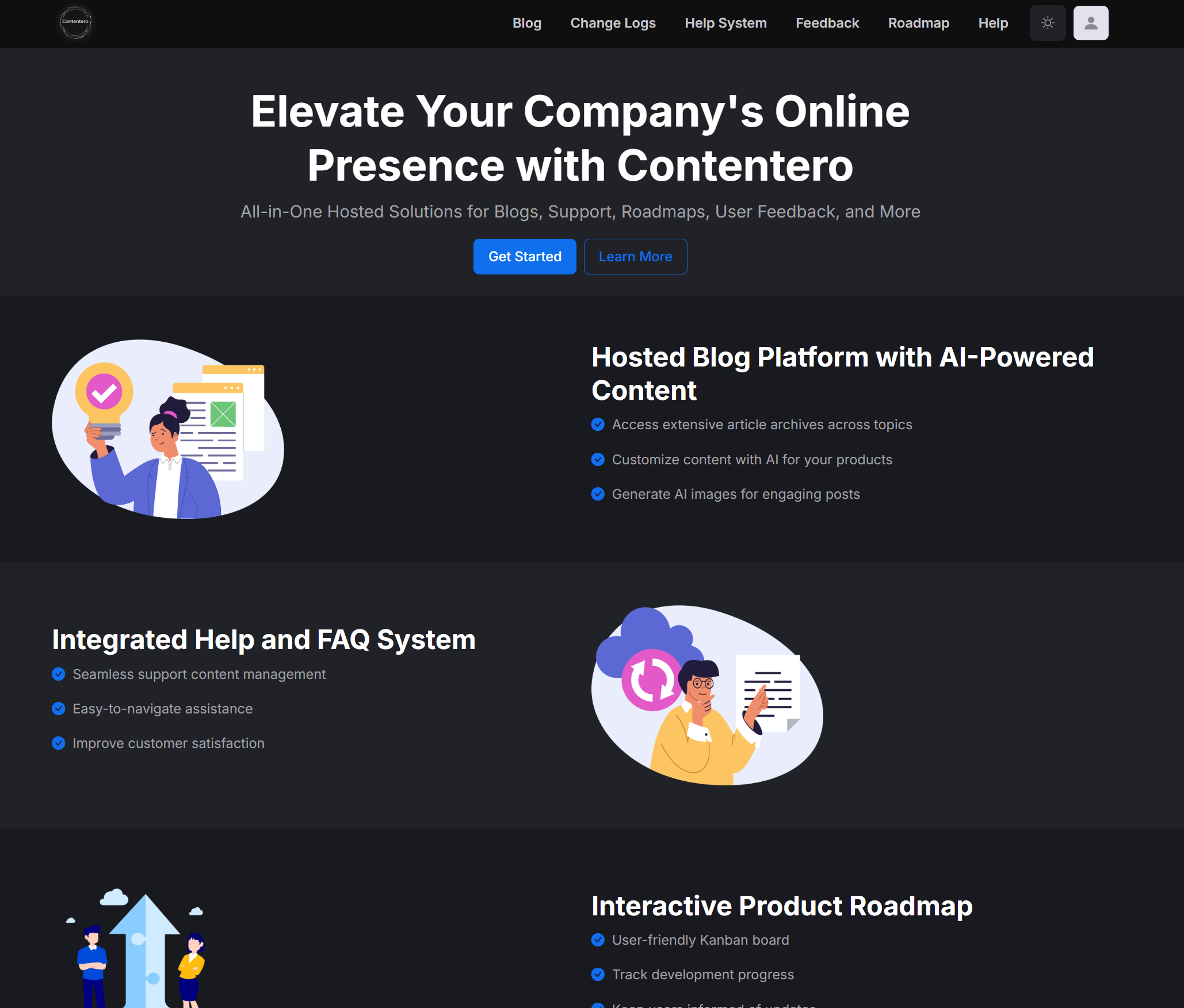 Screenshot of Contentero