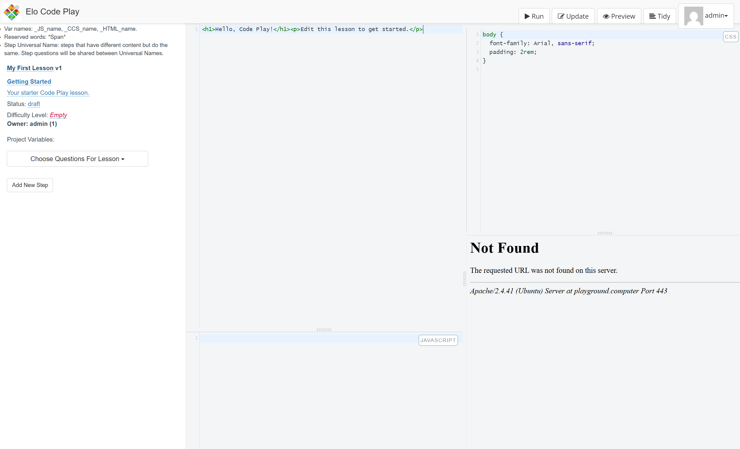 Screenshot of CodePlay