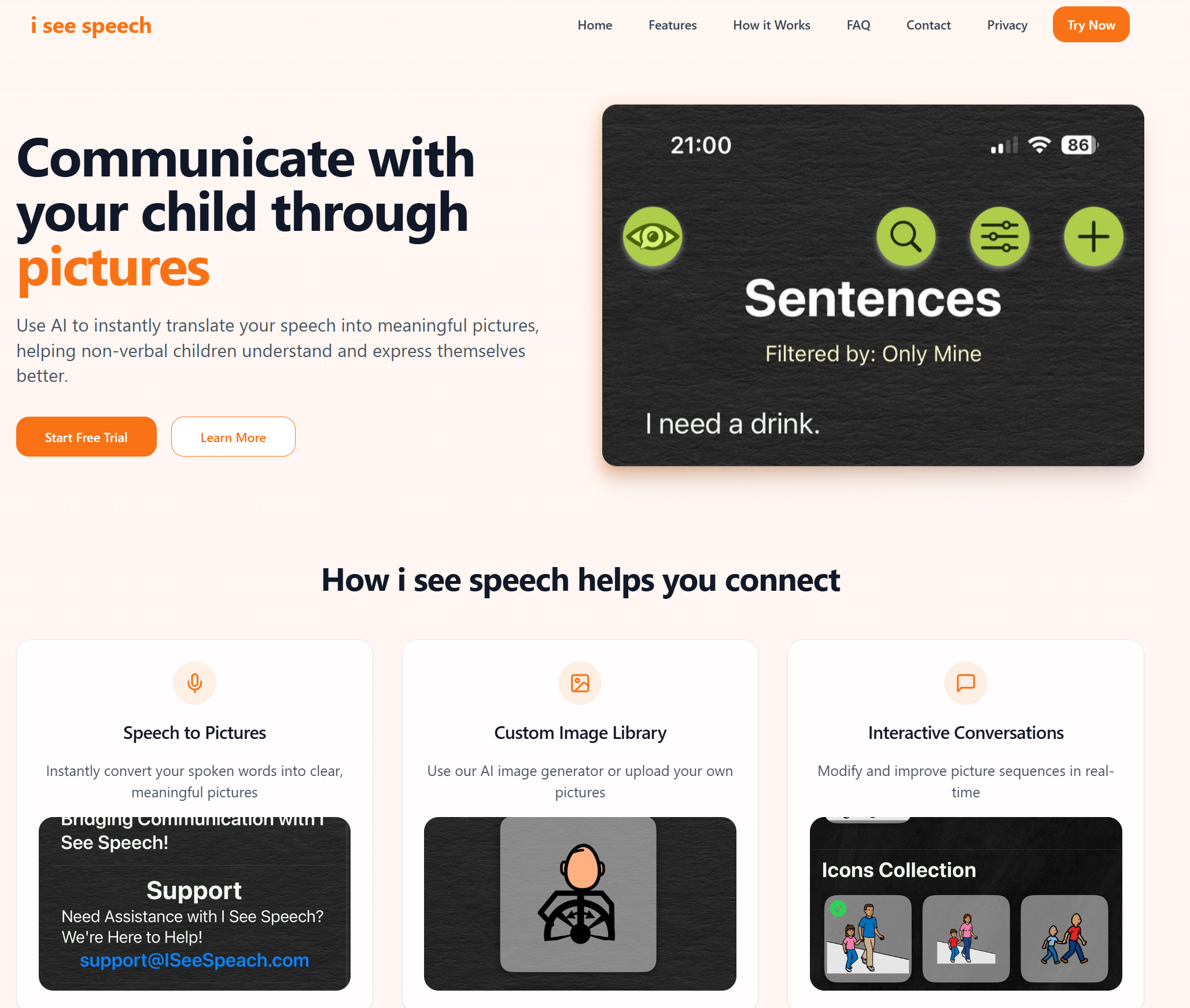 Screenshot of I See Speech