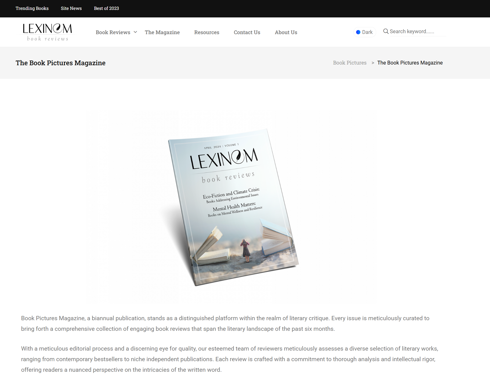 Screenshot of Lexinom Book Review
