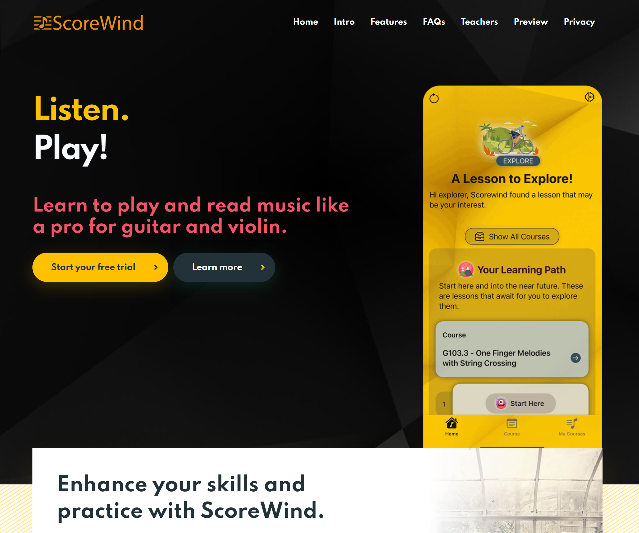Screenshot of Scorewind