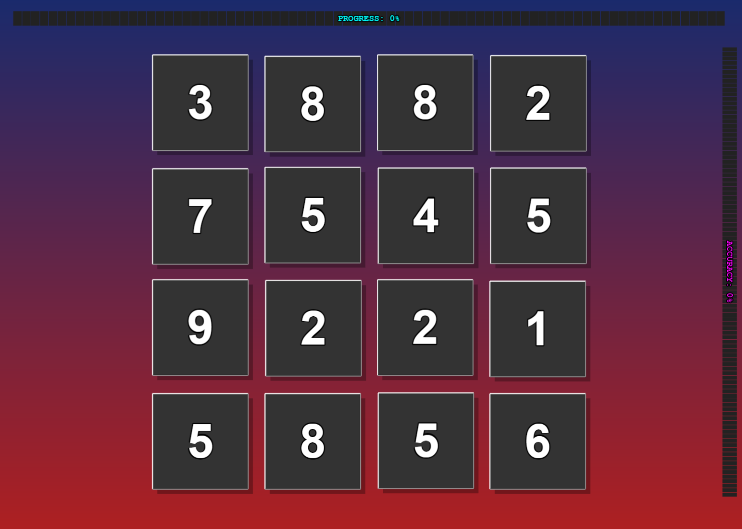 Screenshot of Sum Pair Game