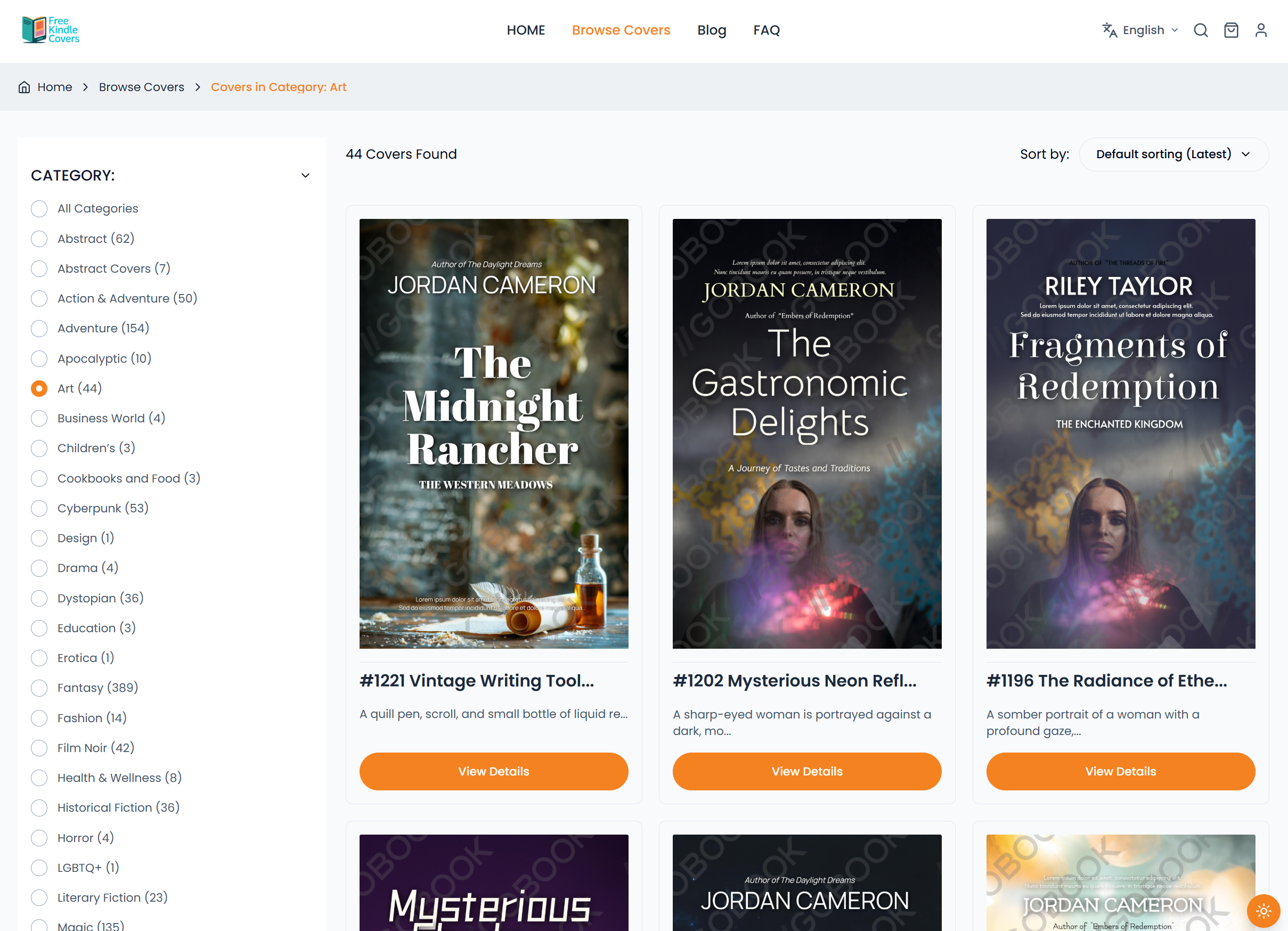 Screenshot of FreeKindleCovers